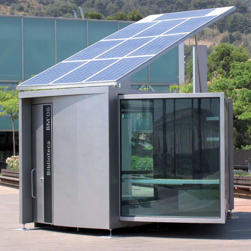 Kiosque d'information - ECO UMP - ESTEVA BARCELONA - d'extérieur / en inox / en verre