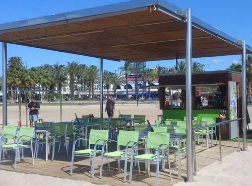 Pergola autoportée - SALOU - ESTEVA BARCELONA - en acier inoxydable / en bois / couverture en bois
