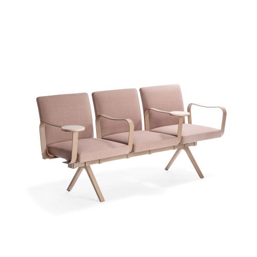 Sièges sur poutre en acier - AMBIENT - MATERIA - en tissu / en cuir / 3 places