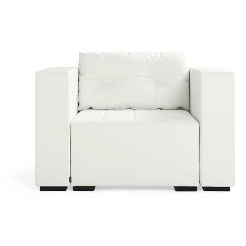 Fauteuil contemporain - MONOLOG - MATERIA - en cuir / en tissu / blanc