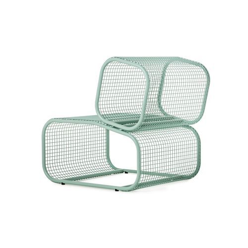 Fauteuil contemporain - Cushy - NOLA INDUSTRIER - en acier à revêtement par poudre / en acier à revêtement par poudre / bleu