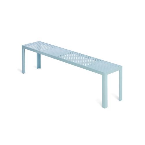 Banc public contemporain - Areal - NOLA INDUSTRIER - en chêne / en acier à revêtement par poudre / en tôle d'acier