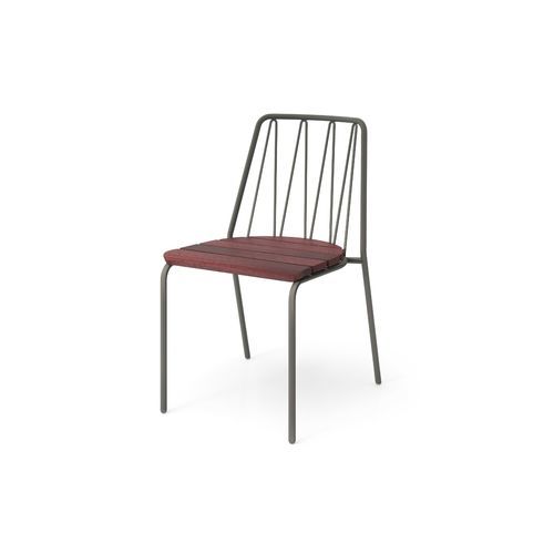 Chaise de jardin contemporaine - Rousseau - NOLA INDUSTRIER - d'extérieur / en zinc / en chêne