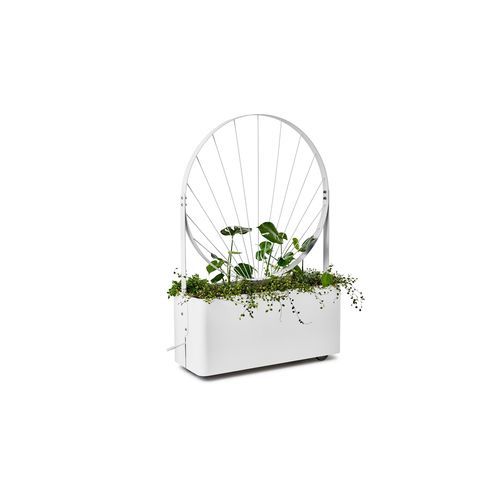 Jardinière en acier à revêtement par poudre - Gro - NOLA INDUSTRIER - rectangulaire / à roulettes / avec treillage