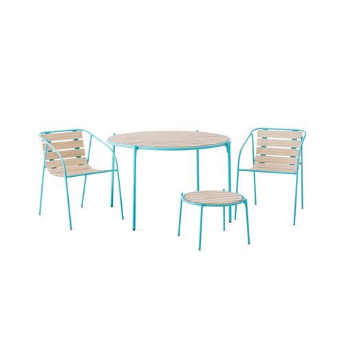 Ensemble table et chaises contemporain - Rocky - NOLA INDUSTRIER - d'extérieur / en bois / en acier à revêtement par poudre