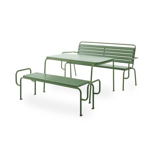 Ensemble table et bancs contemporain - Tuben - NOLA INDUSTRIER - en pin / en hêtre / en acier à revêtement par poudre