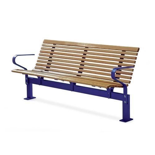 Banc public contemporain - No2 - NOLA INDUSTRIER - en pin / en chêne / en teck