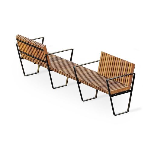 Banc public contemporain - Arkipelag - NOLA INDUSTRIER - en bois / en acier à revêtement par poudre / en zinc