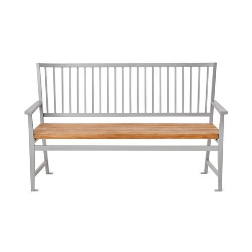Banc public contemporain - Leksand - NOLA INDUSTRIER - en chêne / en acier à revêtement par poudre / en aluminium
