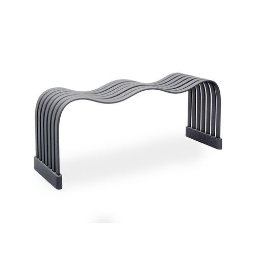 Banc public design original - Wave - NOLA INDUSTRIER - en fonte d'aluminium / en acier à revêtement par poudre / sans dossier
