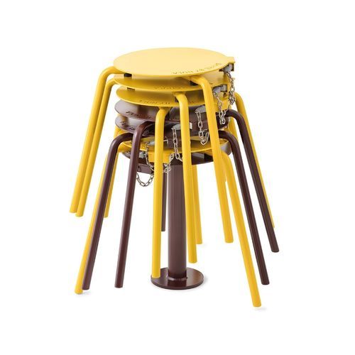 Tabouret contemporain - Share - NOLA INDUSTRIER - en acier à revêtement par poudre / avec piètement en acier à revêtement par poudre / 3 pieds