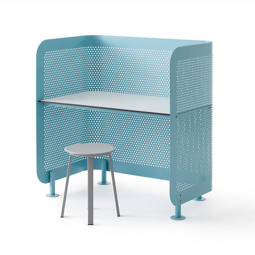Bureau pour open space - Work - NOLA INDUSTRIER - sur pied / contemporain / en acier inoxydable
