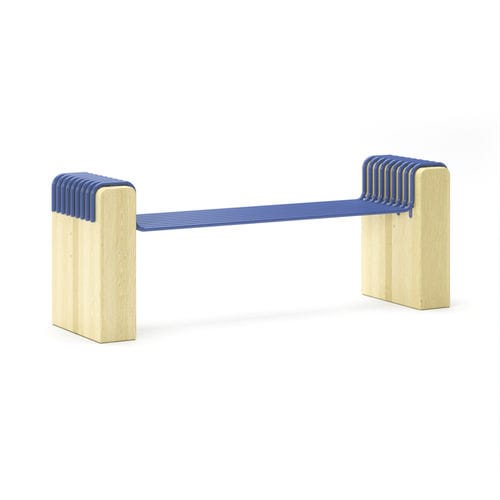 Banc public contemporain - Aros - NOLA INDUSTRIER - en acier à revêtement par poudre / en pin / sans dossier