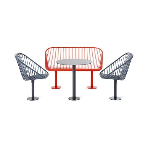 Ensemble table et chaises contemporain - Korg Furniture Series - NOLA INDUSTRIER - de terrasse / d'intérieur / en acier à revêtement par poudre