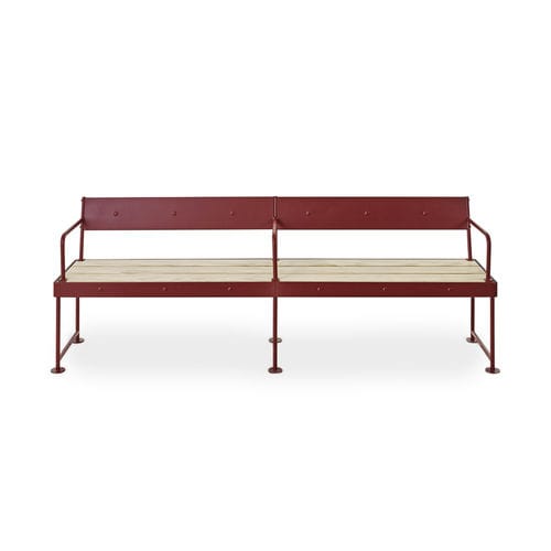 Banc contemporain - Jern Park Bench - NOLA INDUSTRIER - en acier à revêtement par poudre / en acier / en pin