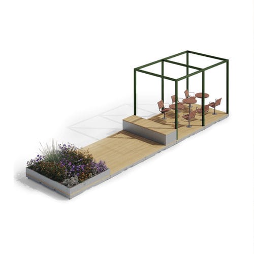 Parklet modulable - Parklet Modular Urban Spaces - NOLA INDUSTRIER - avec jardinière intégrée
