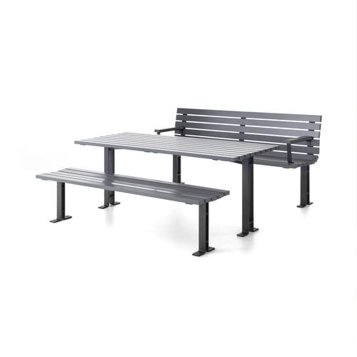 Ensemble table et bancs contemporain - Kajen Furniture Group - NOLA INDUSTRIER - en chêne / en pin / en acier