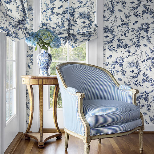 Tissu pour rideaux - NEWLANDS TOILE - Thibaut - à fleurs / en coton / nettoyage à sec