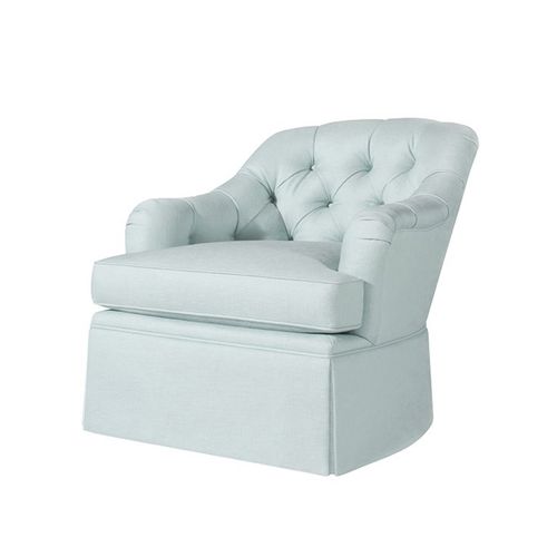 Fauteuil classique - Alden - Thibaut - en tissu / bleu / piètement central