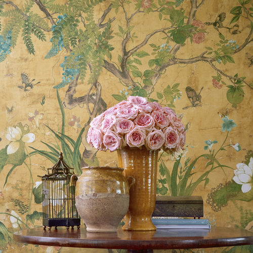 Tissu mural - WILD WISTERIA - Thibaut - à fleurs / non-tissé / gris