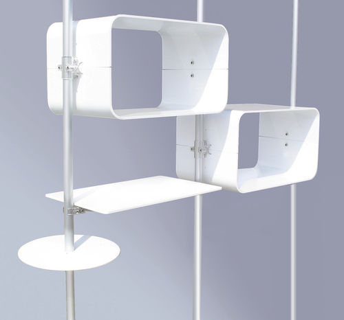 Présentoir pour produits de beauté - FLUOSHOP WHITE - PAXTON - mural / en aluminium / pour salon de coiffure