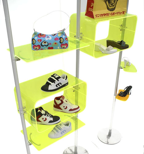 Système d'étagères à barres - FLUO YELLOW - PAXTON - contemporain / en métal / en PMMA