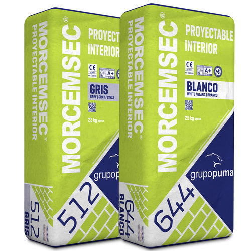 Enduit de parement - MORCEMSEC® PROYECTABLE INTERIOR GP CSIII W0 - GRUPO PUMA - d'intérieur / pour mur / pour béton