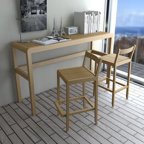 Table mange-debout contemporaine - SAKI SET - Deesawat Industries - en bois / rectangulaire / résidentielle