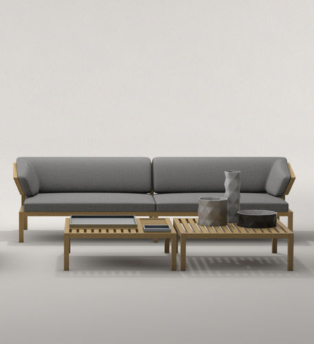 Canapé contemporain - WING - Deesawat Industries - de jardin / gris / en bois