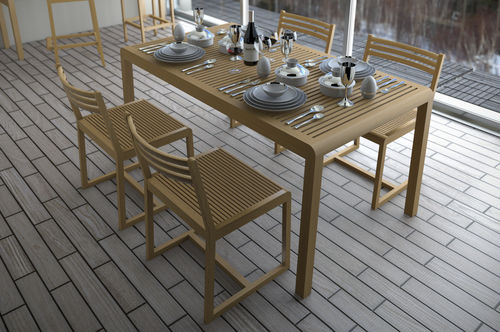 Chaise de jardin contemporaine - SAKI SET - Deesawat Industries - en bois / résidentielle / sans accoudoirs