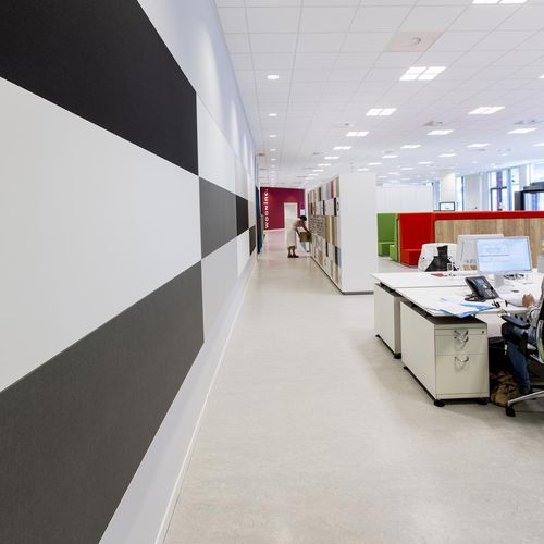 Panneau acoustique mural - AKUSTO™ C - Saint-Gobain Ecophon - en tissu / aluminium / en laine