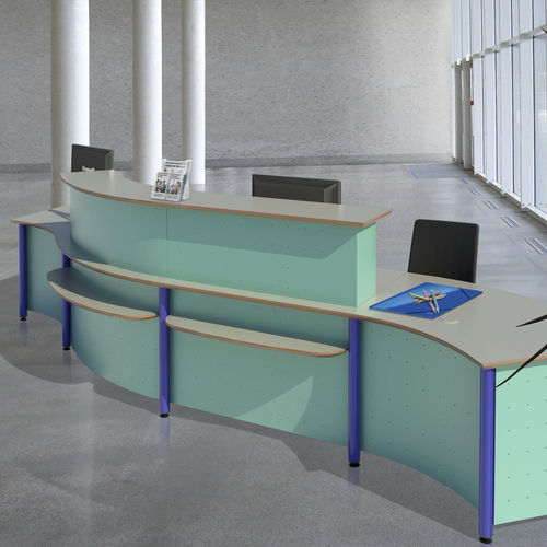 Banque d'accueil modulable - OCEANE - DPC - en arc de cercle / stratifiée / en métal