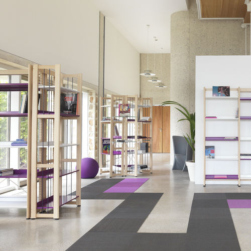 Rayonnage pour médiathèque - MAJEO - DPC - pour bibliothèque / pour charge légère / en bois
