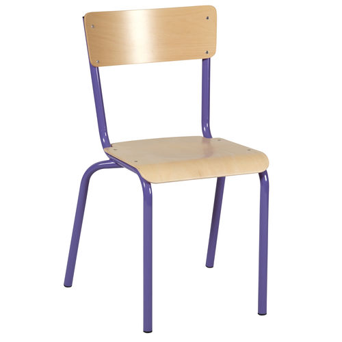 Chaise contemporaine - RAJA - DPC - d'intérieur / en hêtre / avec piètement en métal peint