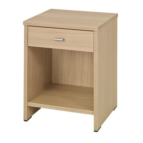 Table de chevet contemporaine - KUMYOS SERIES - DPC - en mélaminé / avec piètement en bois / rectangulaire