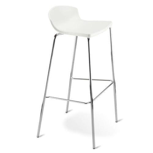 Tabouret contemporain - EASY - DPC - en polypropylène / avec piètement en métal chromé / avec repose-pieds