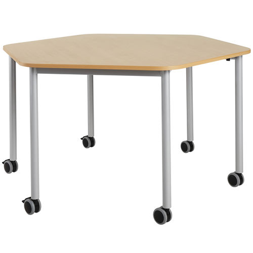 Table contemporaine - ORGA - DPC - en stratifié / en mélaminé / avec piètement en acier