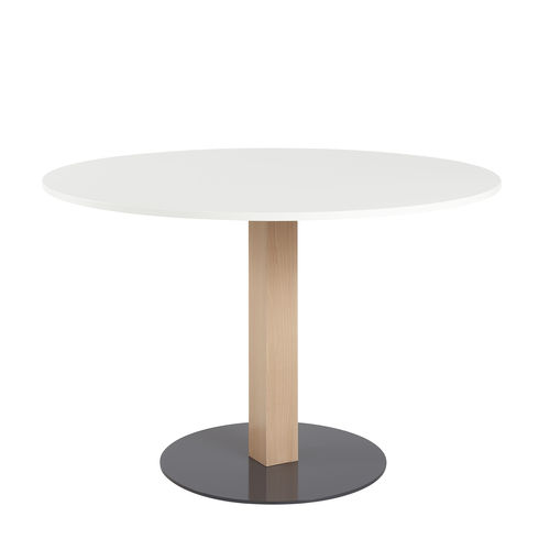 Table bistrot contemporaine - KERIA - DPC - en hêtre / en bois verni / avec piètement en acier