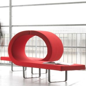 Banquette design original - LOOP - DPC - en tissu / avec piètement en métal / professionnelle
