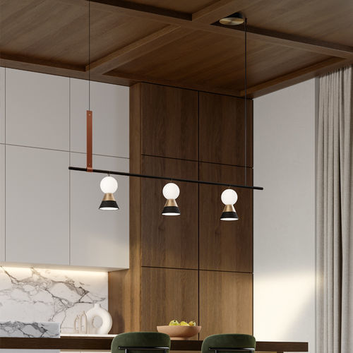 Suspension - BŌZU S3 LN - Masiero - en métal / en cuir / contemporaine
