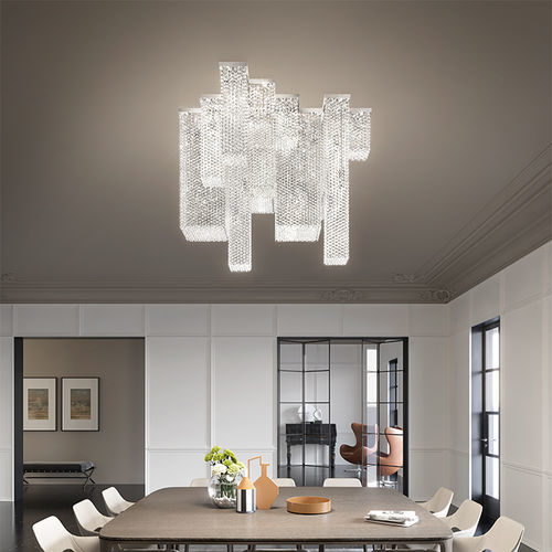 Lustre contemporain - CUBO COMBO PL 100 SQ - Masiero - en métal / en verre / en cristal