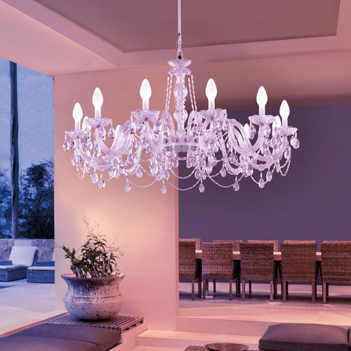 Lustre contemporain - DRYLIGHT S12 - Masiero - en cristal / en PMMA / 12 ampoules