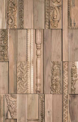 Panneau décoratif mural - PX TEAK RECLAIMED NATURAL BROWN COVERING - Oscar Ono | Wood Manufacture - en bois / en bois massif / texturé