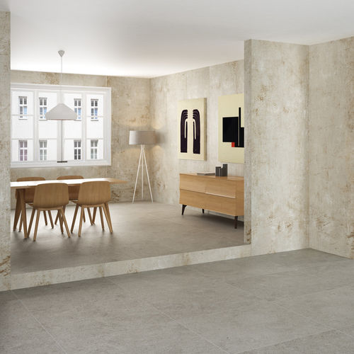 Carrelage en grès cérame - TECHLAM® STEEL  - Levantina - poli / d'intérieur / d'extérieur