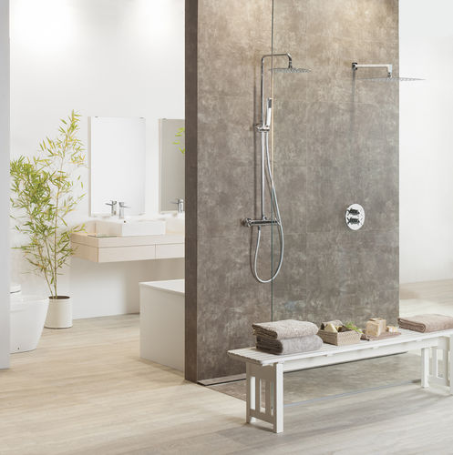 Carrelage en grès cérame - TECHLAM® : VULCANO CENIZA - Levantina - poli / d'intérieur / d'extérieur
