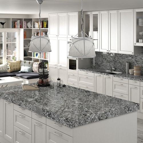 Plan de travail en granite - LENNON - Levantina - de cuisine / blanc / gris