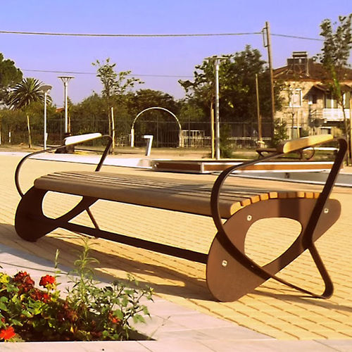 Banc public contemporain - ALL - Euroform K. Winkler GmbH - en bois de feuillus / en tôle d'acier / sans dossier