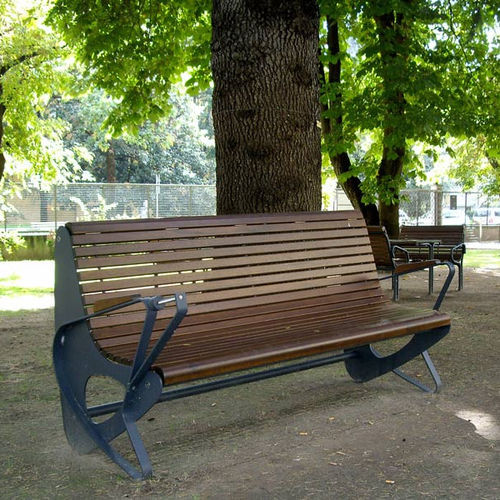 Banc public contemporain - ALLONE - Euroform K. Winkler GmbH - en bois de feuillus / en tôle d'acier / avec dossier
