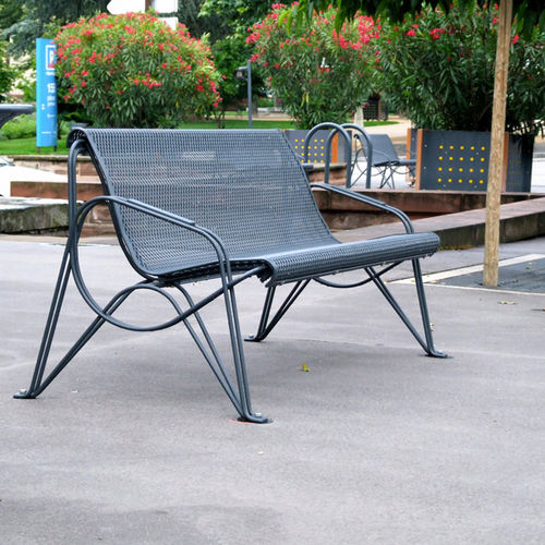 Banc public contemporain - AMBIENTE - Euroform K. Winkler GmbH - en acier galvanisé / avec dossier / avec accoudoirs