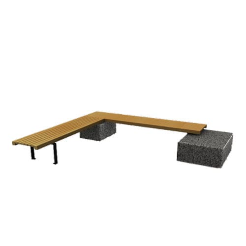 Banc public contemporain - LINEA - Euroform K. Winkler GmbH - en bois de feuillus / en acier galvanisé / sans dossier
